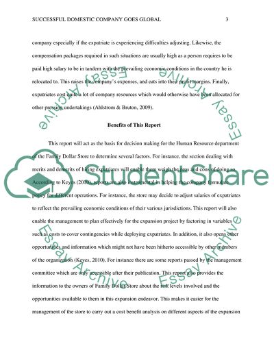 Successful Domestic Company Goes Global