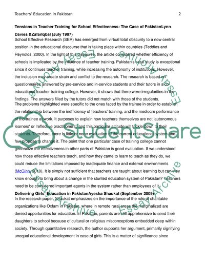 Sustaining Teacher Professionalism in Pakistan