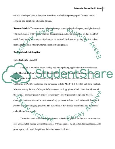 Enterprise Computing Systems: HP and Snapfish.com