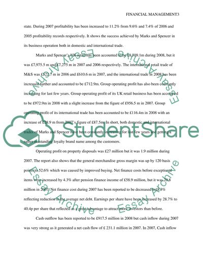 Financial Management at Marks and Spencer