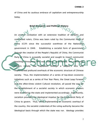 The Economic Model of Development of China