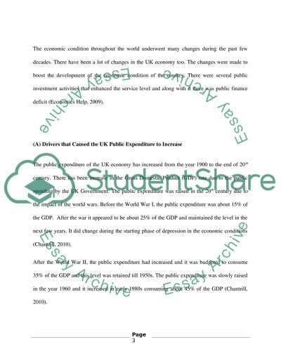 Drivers That Caused the UK Public Expenditure to Increase