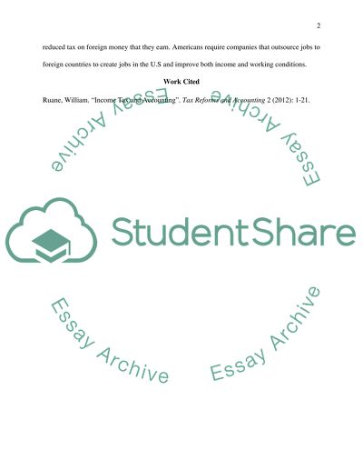 Characteristics of the US Taxes