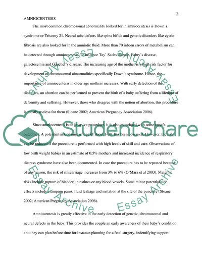 Biology of Women: Amniocentesis