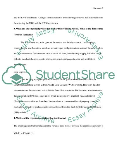 Do a summary for <On the efficiency of the global gold markets>