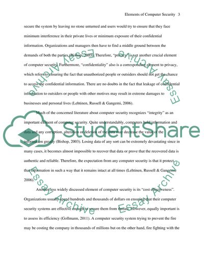 Elements of Computer Security