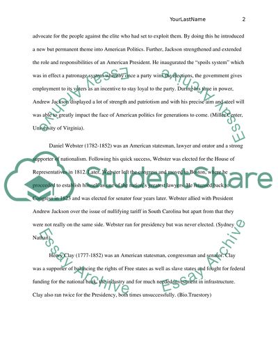 Four-Way Relationship among Jackson, Clay, Calhoun, and Webster