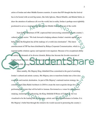 Promoting Jordan as a cultural destination being the only open air museum in the world