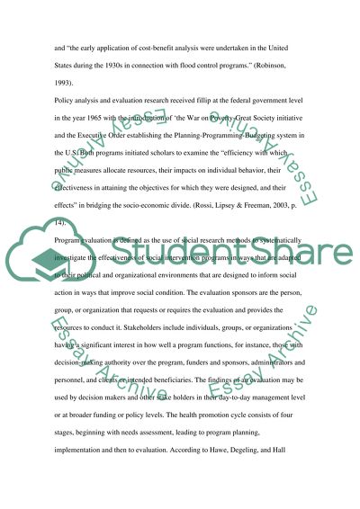 Systematic Health Program Evaluation