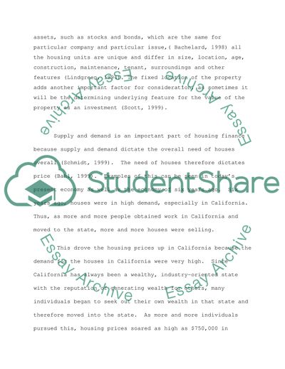 Housing Supply and Demand in Financing