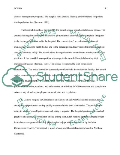 Joint Commission on the Accreditation of Healthcare Organizations