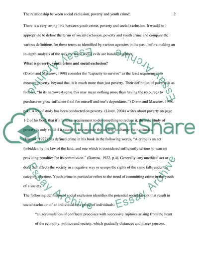 What is Poverty, Youth Crime and Social Exclusion