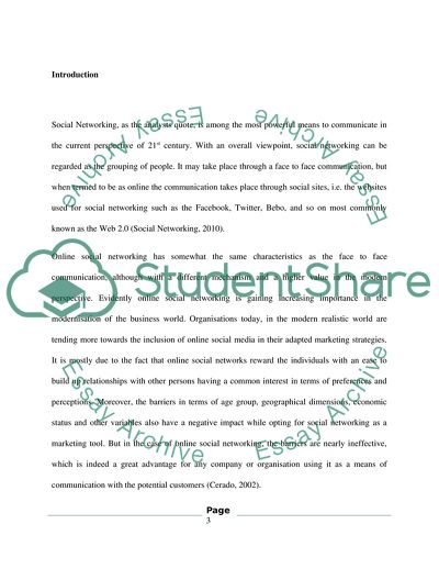 Social Networking in Tourism Marketing