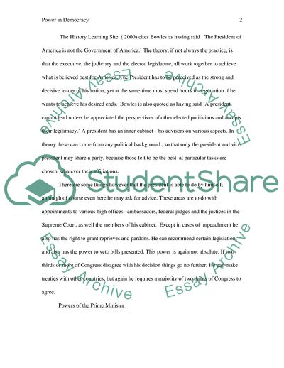 The British and American Systems of Government