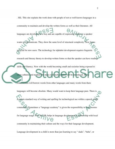 Essays language development