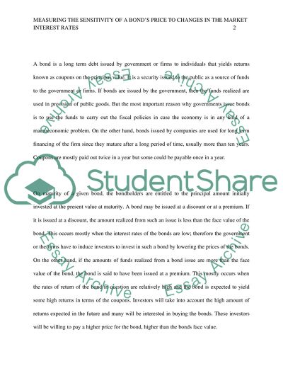 Measuring the Sensitivity of a Bonds Price to Changes in the Market Interest Rates