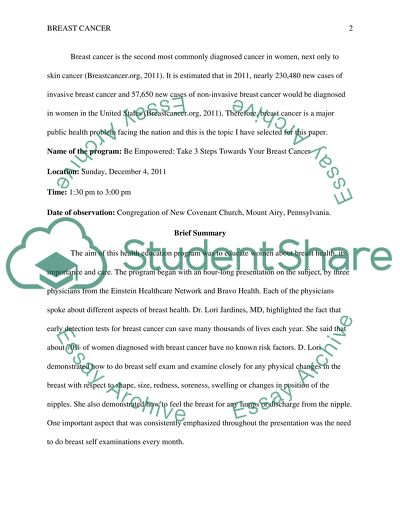 Health Education Program Analysis/Critique