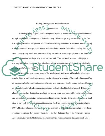 Staffing shortages and medication errors