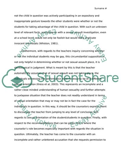 Anxiety to the Teacher of Possible Sexual Abuse