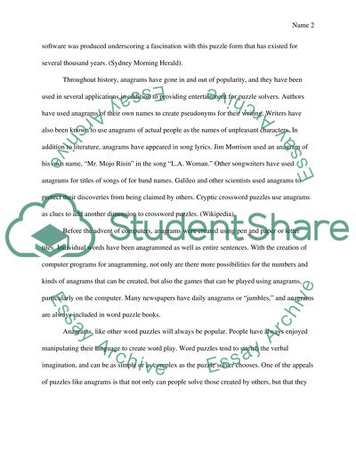 The History of Anagrams