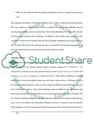 Challenges and responses in housing management