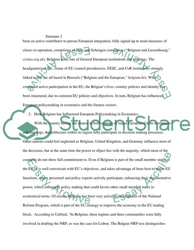 Belgiums Economic and Monetary Affairs