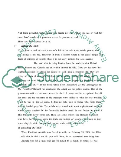 Haiti: The Victim of Media Fabrications