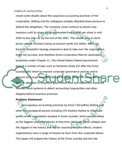 Ethics in Accounting: The Consequences of the Enron Scandal