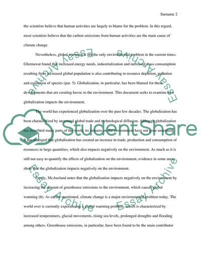 Effects of Globalization on the Environment