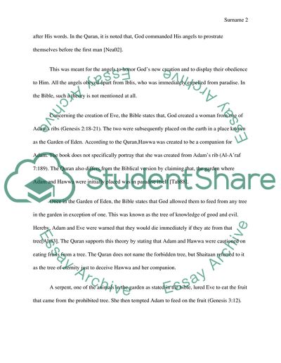 The story of Adam and Eve in the Quran and the Christian Bible