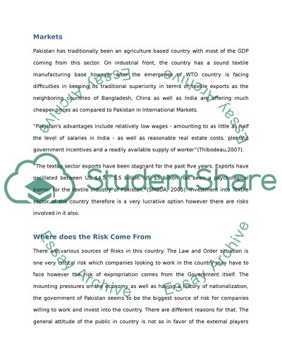 Risk of Expropriation Involved in Pakistan