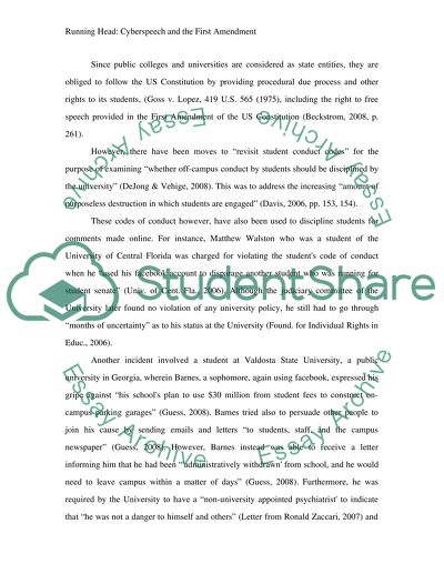 Campus (college and university) speech codes and the First Amendment (topic and