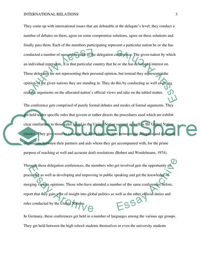 The subject is INTERNATIONAL RELATIONS : UN Simulation . Focus on GERMANY ONLY