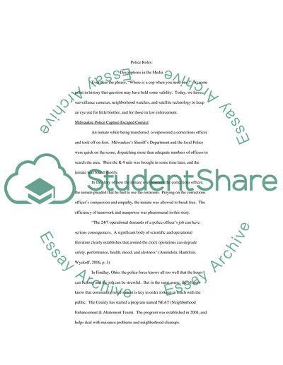 Police Roles: Descriptions in the Media