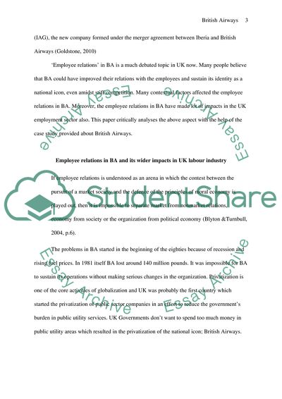 Managing Employee Relations in Contemporary Context of British Airways