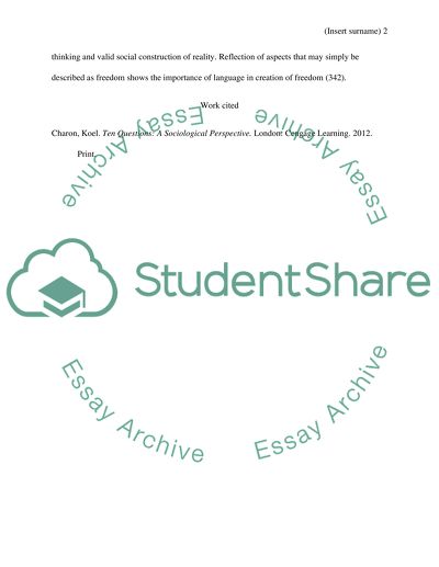 Language-a prerequisite for freedom