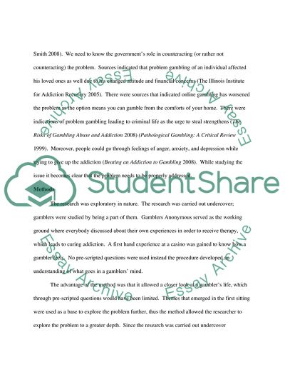 Addiction to Gambling Problem