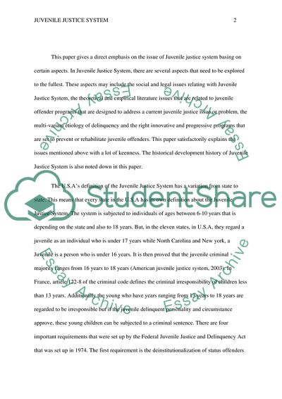 Juvenile Justice System