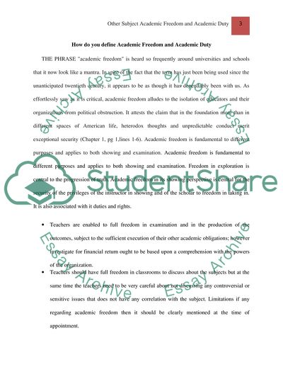 Other Subject Academic Freedom and Academic Duty