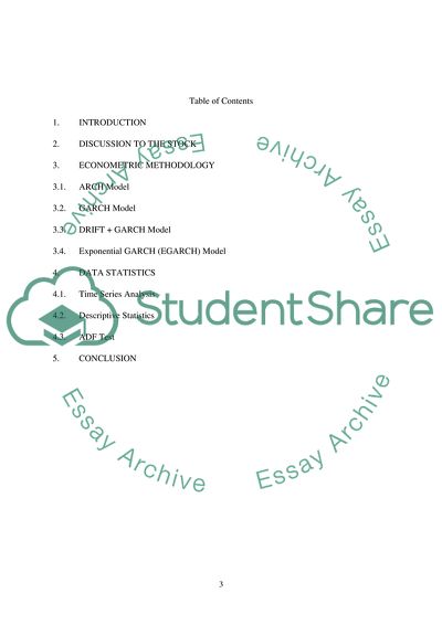 Modelling Financial Market Returns and Volatility