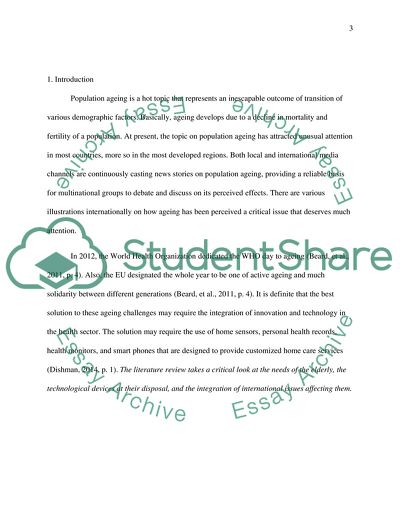 Advanced Technology for the Aged: Smart Homes