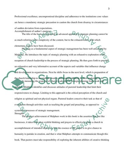 Advanced Strategic Planning Critique