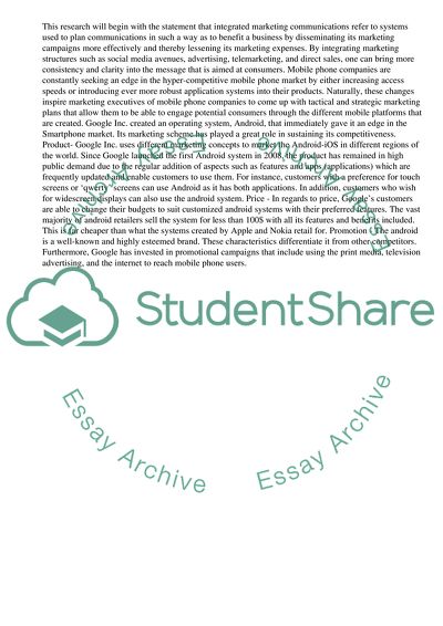 Marketing Communications on The Smartphone Market