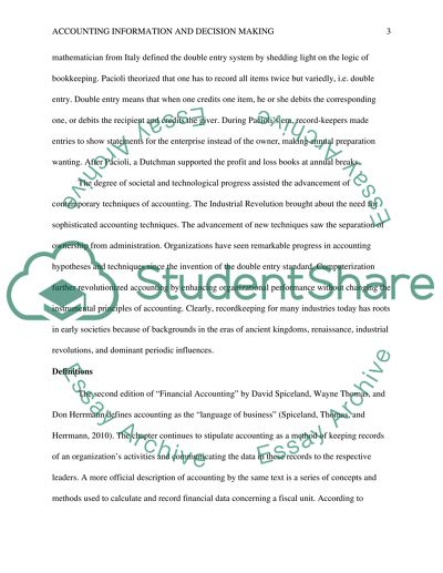 Accounting Information and Decision Making