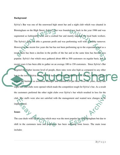 The ways and solution to reposition Sylvias bar