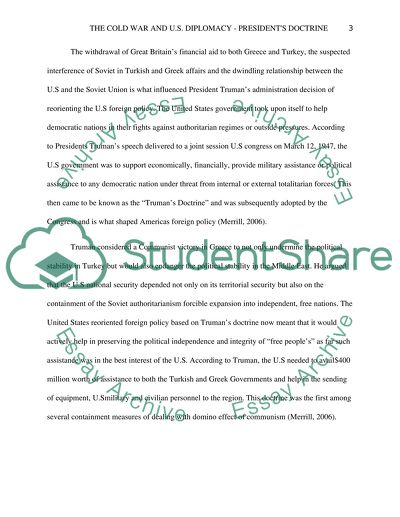 The Cold War and U.S. Diplomacy - Presidents Doctrine