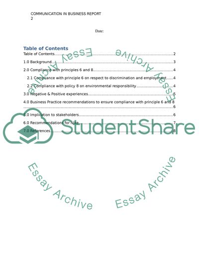 Communication in Business Report