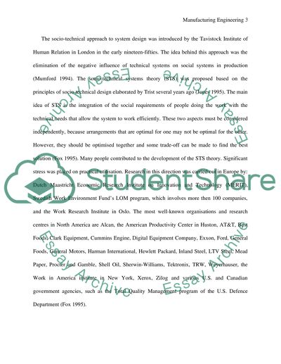 Manufacturing Engineering