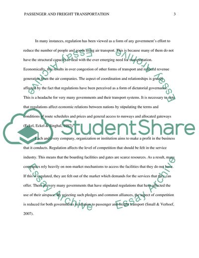 Analyze and asses the economic effects of regulation on passenger vs. freight transportation