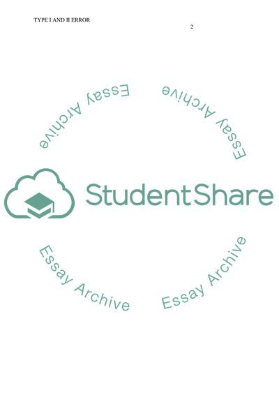 Type 1 and Type 2 Error